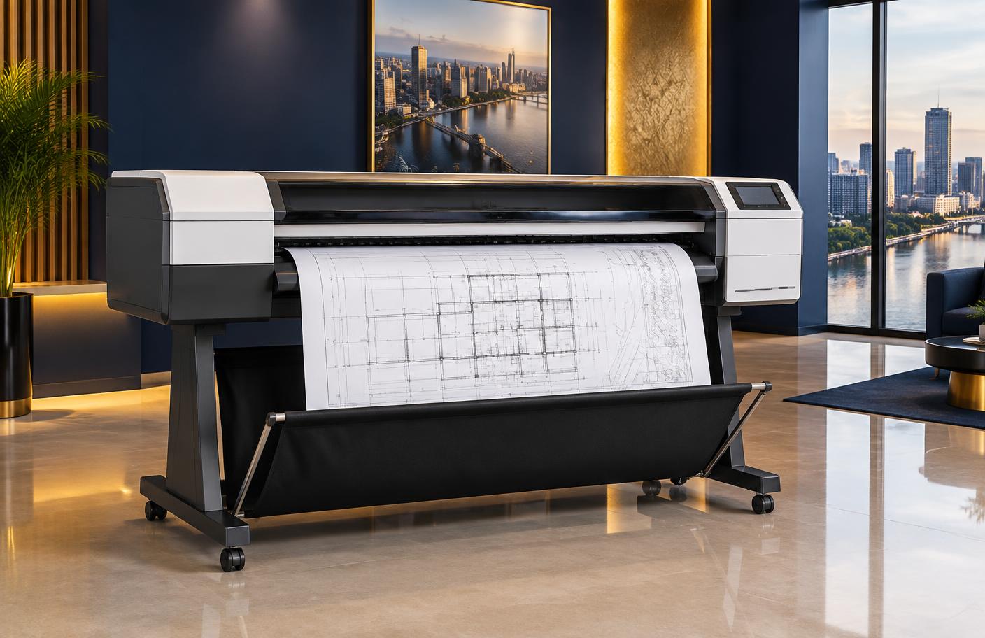 Large format professional printer in a working environment