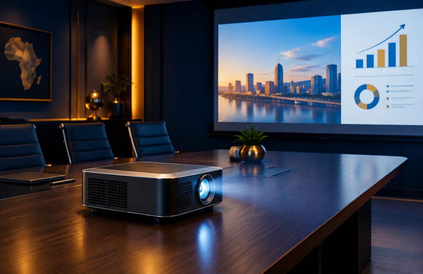 Professional video projector in a meeting room